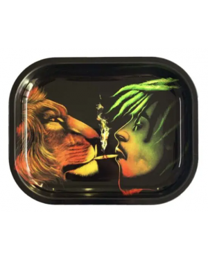 Rasta Bob Marley and Lion King Smoking Rolling Tray - Metal