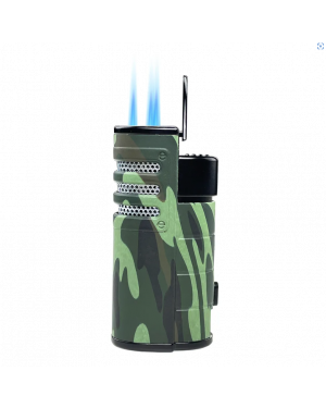 Ever Tech - M0304 Triple Torch Lighter with Cigar Punch Camo Color