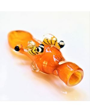 Gold Honey bee Glass Chillum Pipe