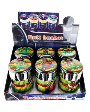 ASHTRAY-LCUP-RT - Cup Ashtray with LED lights and Rasta Design