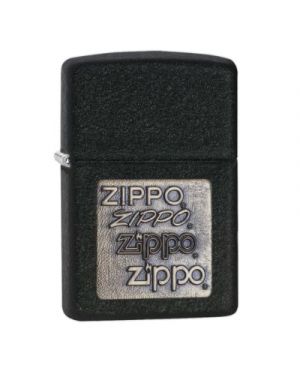 Zippo  Black Crackle Gold Zippo Logo