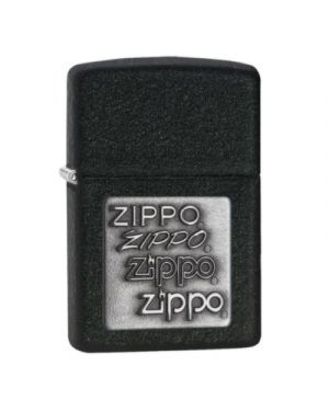 Zippo  Black Crackle Silver Zippo Logo