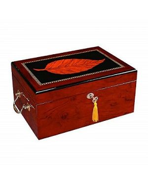 Desktop Humidor-Feville   Tobacco Leaf Inlay