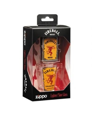 Zippo  Fireball Shot Glass & Lighter Gift Set