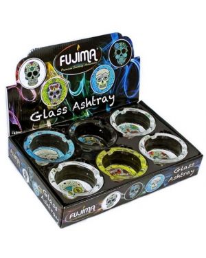 FUJIMA GLASS SKULL DESIGN ROUND ASHTRAYS (GA36)