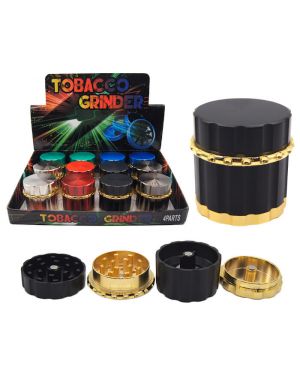 GR170 - 4 Part Gold-Lined Two-Toned Zinc Alloy Grinder with Magnetic Connections