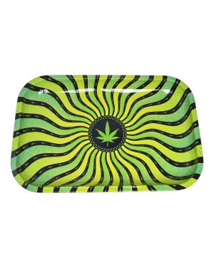 Hyporitze Green Leaf Rolling Tray - Metal