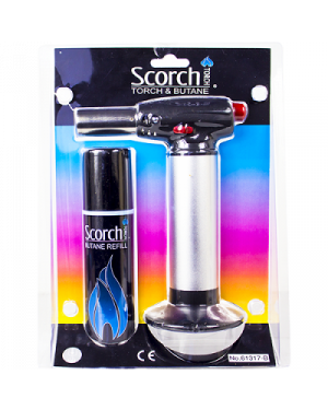 Scorch Torch Silver + 100ml Butane Torch Set