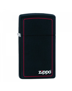 Zippo Slim® Black Matte with Red Border