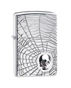 Zippo Spider Web Skull Design