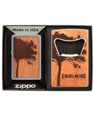 Zippo  WOODCHUCK USA Lighter & Bottle Opener Gift Set